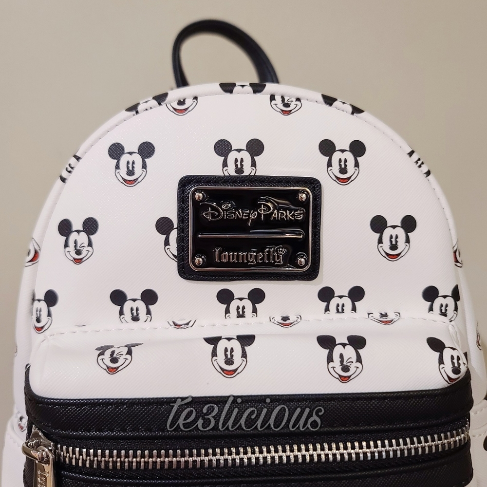 DISNEY LOUNGEFLY ALL OVER MICKEY'S FACE BACKPACK - Picture 2 of 8